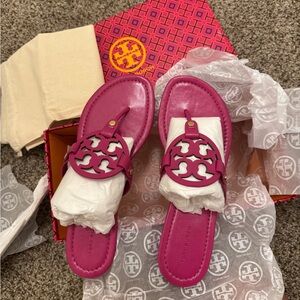 NWT Tory Burch Pink Miller Sandals